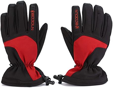 SUNVP Cold Proof Winter Thermal Glove for Men &amp; Women - 200g 3M Thinsulate Insulation Insert and 5-inch Long Sleeve - Water Resistant, Windproof &amp; Sweat-absorbent (Red L)