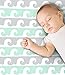 2 Pack 100% Organic Cotton Fitted Sheets for Pack 'n Play and Other Portable/Mini Cribs, Mint/Gray, Unisex for Boy or Girl, 2 Pack, Playard and Mattress