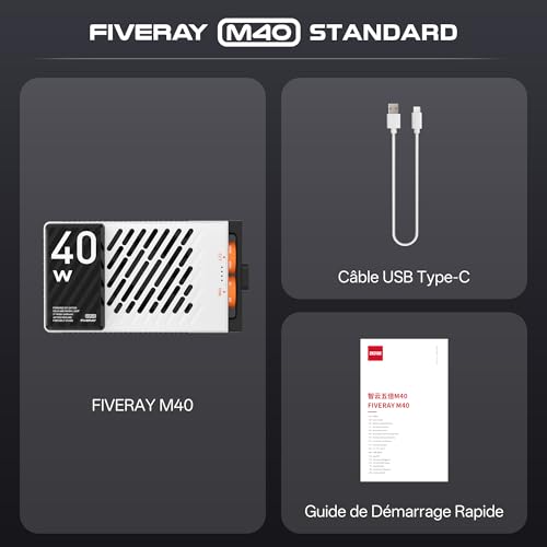 ZHIYUN Fiveray M40 [Official] 40W LED Panel, Pocket Photo Light 320g with Battery, 14000 Lux, 2700-6200k, CRI≥96, TLCI≥97, Portable Streaming Lamp for Youtube TikTok Livestream