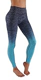 Women's Flexible Yoga Pants Ombre Leggings Activewaer L704 (S, L704-Nv.Ocean Blue)