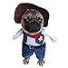 NACOCO Cowboy Costume with Hat for Cat and Small Dog - Halloween Clothes (Large) Blue