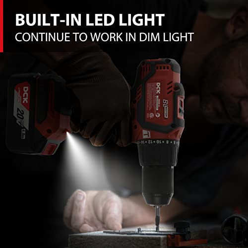 DCK Brushless Hammer Drill, 20V Hammer Drill Cordless, 531In-lb, 1/2