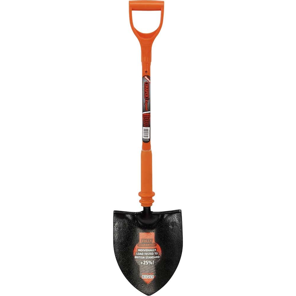 Draper 82639 Expert Round Mouth Shovel Fully Insulated and Solid Forged,Orange,Black,‎101.5 x 24.7 x 18 cm; 2.57 Kilograms