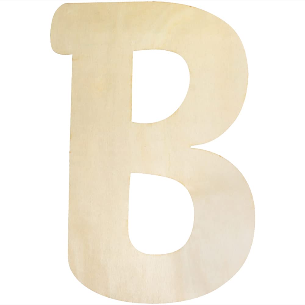 Large Wooden Letters 12 Inch, Unfinished 30cm Wooden Letter B for Crafts Children's Names Capital Alphabet 5mm Thick Wood Letters for Nursery Decor Wall Art Hanging Home Painting