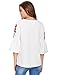 Floerns Women's Floral Embroidery Loose Blouse Bell Sleeve Top Beige XL