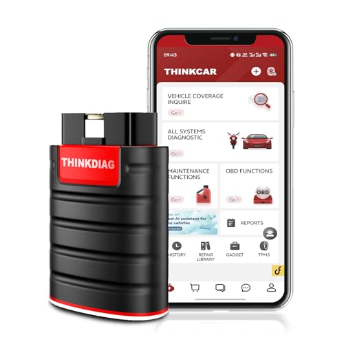 Thinkcar ThinkDiag OBD2 Car Diagnostic All System Bidirectional OBD2 Bluetooth Car Scanner, OE Level, ECU Coding, 15+ Reset Functions All Software 1 Year AUTO VIN