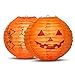 Sumille 2 Pcs Halloween Pumpkin Lanterns 7.9inch 20cm LED 3D Jack O' Lantern Pumpkin Hanging Paper Lanterns for Halloween Indoor Outdoor Party Decoration, 7.9inch, Orange