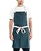Caldo Linen Kitchen Apron - Mens and Womens Linen Bib Apron - Adjustable with Pockets (Spruce)