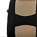 FH GROUP FH-FB050115 Full Set Flat Cloth Car Seat Covers Beige Color- Fit Most Car, Truck, Suv, or Van