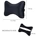 Car Memory Foam Neck Pillow with Premium Velour Washable Removable Pillow Case for for Car, Travel, Home and Office (Black)