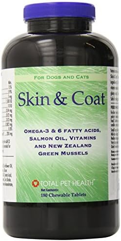 Total Pet Health Skin &amp; Coat Tablets - Veterinarian-Developed Dietary Supplements that Promote Healthy Skin and Coat in Dogs and Cats, 180-Tablet Bottle by Total Pet Health