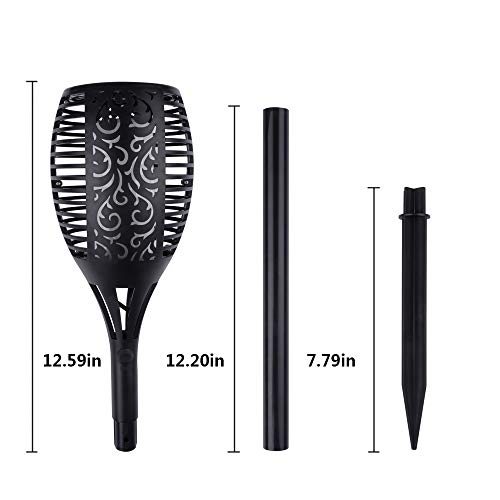 Aogist Solar Lights Upgraded, Flickering Flames Torch Lights Solar Light - Dancing Flame Lighting 96 LED Dusk to Dawn Flickering Tiki Torches Outdoor Waterproof Garden (2Pack) - Thumbnail 2