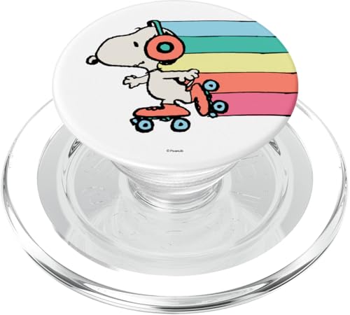 Peanuts Snoopy Roller Skating Rainbow PopSockets PopGrip for MagSafe