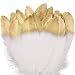 UNEEDE 42 Pcs Gold Dipped White Glitter Feather Goose Real Feather Natural Craft Art Soft Native Feather Accessories for Easter Decor,Christmas, DIY, Party, Valentines Day Decor,Wedding, Dream Catcher