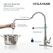 VESLA HOME Commercial Single Handle Pull Down Out Sprayer Spring Stainless Steel Kitchen Faucet, Brushed Nickel Kitchen Sink Faucet
