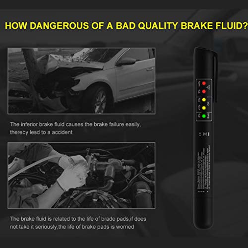 OmkuwlQ Universal Brake Fluid Tester Car Brake Oil Quality Digital Check Pen Vehicle Automotive Testing Tool