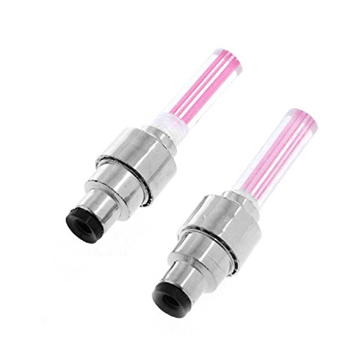 NNDA CO 2Pcs Bike Lights Bicycle Tyre Tire Valve Caps Wheel Spokes LED Light 4 Color