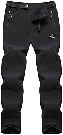 Anlamb Men's Outdoor Winter Water Repellent Fleece Snow Hiking Pants