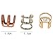 3pcs Gold & Silver & Bronze Tone Cartilage Helix Ear Cuff 3 Hoops Earrings