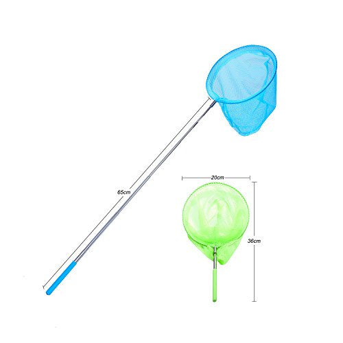 USATDD 5 Pack Kids Telescopic Butterfly Fishing Nets Great for Catching Insects Bugs Fish Caterpillar Ladybird Nets Outdoor Tools Colorful Extendable 34" Inch