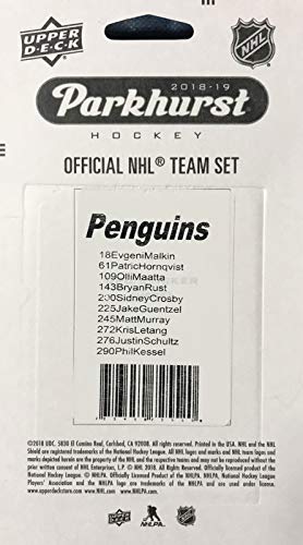 Upper Deck Pittsburgh Penguins 2018 2019 PARKHURST NHL Series Factory Sealed Team Set Including Sidney Crosby, Evgeni Malkin, Jake Guentzel and 7 Others