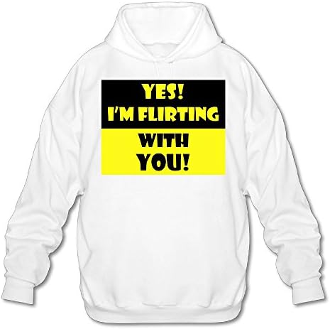 Artphoto Men's Vintage Yes! I'm Flirting With You! Hoodies Sweatshirt S White