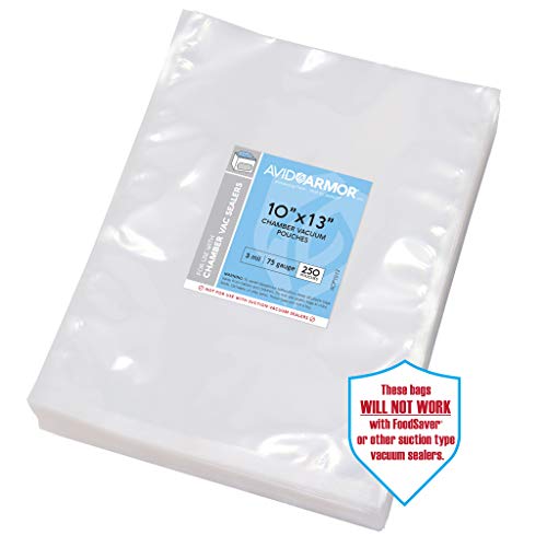 Vacuum Chamber Pouches Size 10" x 13" Pack of 250 PreCut Heavy Duty 3