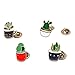 Green Plant Succulent Cactus Aloe Flower Trendy Enamel Lapel Pin Set