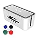 QICENT Cable Management Box Cable Organizer, Phone Holder Design 12.2 x 5.43 x 5.18 Inches with 2 Cable Ties for Random