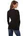 PattyBoutik Women Mock Neck Raglan Long Sleeve Sweater (Black and Ivory Small)