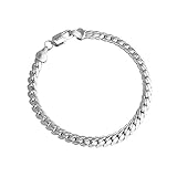 925 Silver Men's Women's Italian 5mm Cuban Curb Link Chain Bangle Bracelet