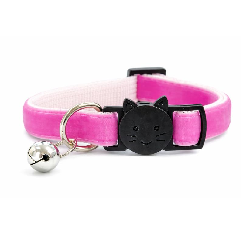 Velvet Cat Collars with Bell | Quick Safety Release Breakaway Buckle | Handmade in the UK | Available in Cat & Kitten Size | Light Purple Velvet โ image 1