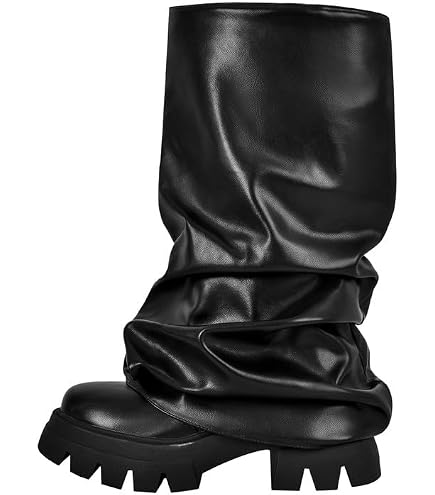 ジ*ン様 【即日発送】　black design zip boots Y2K o Amazon.com | sexytag Women's Padlock Fold Over Denim Boots