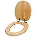 Sanilo ROUND, Silent Slow Close, Molded Wood, Adjustable Toilet Seat, Bamboo