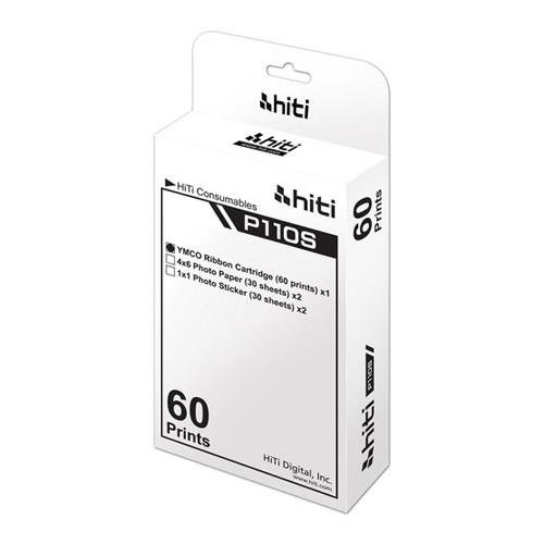 HiTi Digital Inc. P60 Paper and Ribbon  Cartridge Pack for for 60 images (P110S -  BS series)