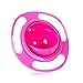 Spill Resistant Gyro Bowl with Lid for Kids, Spill Resistant Kids Gyroscopic Non Spill Feeding 360 Degree Rotating Bowl Avoid Food Spilling by Pixco(Red)