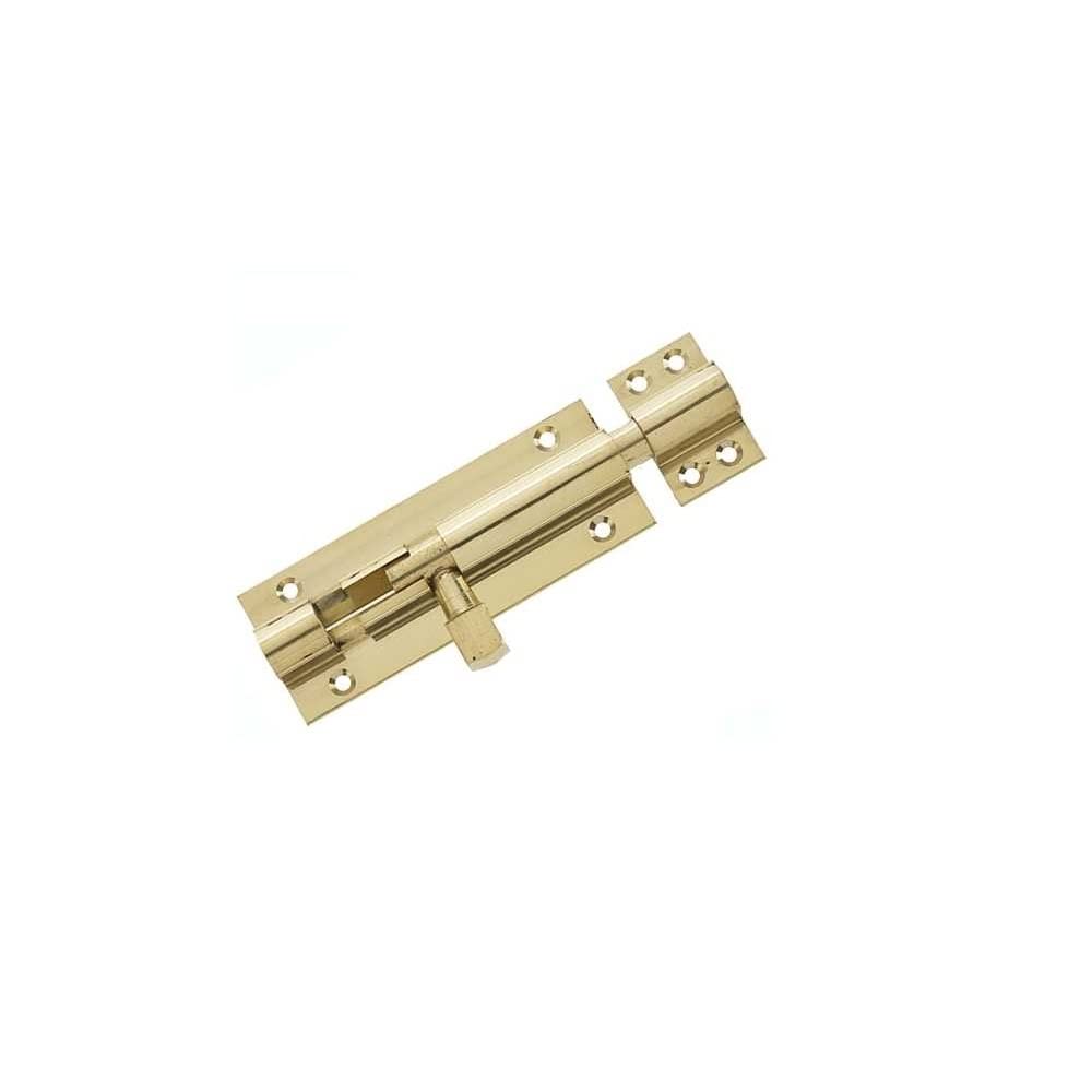 Merriway BH07716 Heavy Duty Door Barrel Bolt, Brass Polished Stainless Steel 100mm