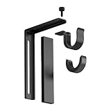 2 X Set of 2 Ikea Betydlig Wall or Ceiling Curtain Rod Brackets Steel Black Adjustable