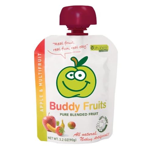 Buddy Fruits Pure Blended Fruit To Go, Multifruit and Apple, 3.2-Ounce Packages (Pack of 18) image