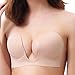 U-Shaped Bra Push Up Strapless Self Adhesive Silicone Bra Seamless V Shape Brassiere for Women NNude Cup B