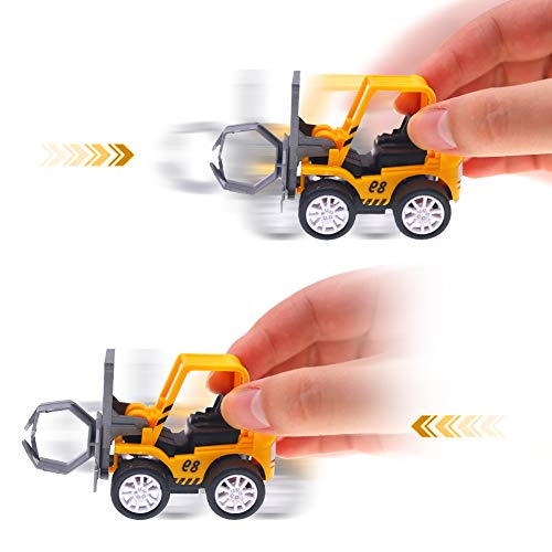 Koogel Spielzeugautos, 12 Stk. Mini Legierung Bagger Baufahrzeuge Fahrzeuge Mini Lastwagen Autos Set für Kinder