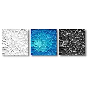 Canvas Wall Art Abstract Beautiful Flowers Features Painting Artwork for Home Prints Framed - 12"x12"x3 Panels