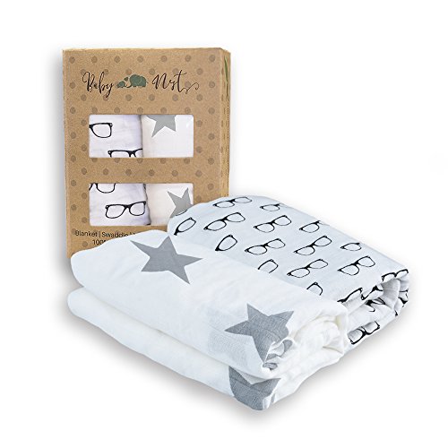 Organic Swaddle Blankets by Baby Nest | Made With 100% Bamboo Muslin |
Designed for Boy or Girl | Set of 2 Organic Swaddle Blankets by Baby Nest | Made With 100% Bamboo Muslin |
Designed for Boy or Girl | Set of 2