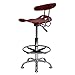 Flash Furniture Bradley Vibrant Wine Red and Chrome Drafting Stool with Tractor Seat