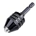 Hymnorq Keyless Aluminum Alloy Black Mini 3-Jaw Drill Chuck Screwdriver Adapter with Quick-change 1/4" Hex Shank to Hold 0.3-6.5mm Drill Bits Milling Cutters primary