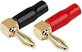 Goaycer 90 Degree Banana Plugs 24K Gold Plated 4mm Connector 12 Pack view 2