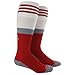 adidas Elite Traxion Soccer Socks, University Red/White/Aluminum 2, Large/Men's 9-13/Women's 10-12