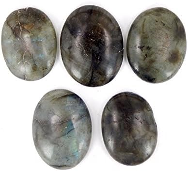 10 (TEN) Labradorite Worry Stone Slab - Chakra Stone - Wire Wrapping - Reiki - Crystal Therapy with RP Exclusive COA