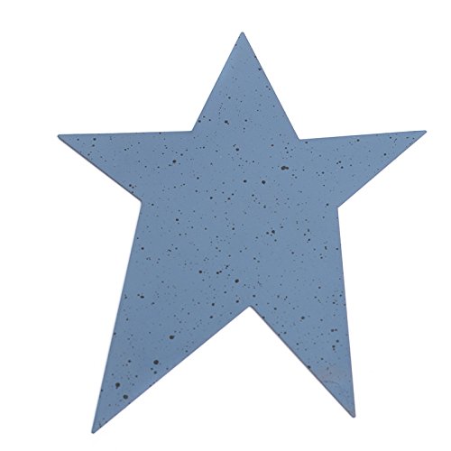 Factory Direct Craft Group of 24 Flat Primitive Cadet Blue Speckled Tin Stars for Crafting, Embellishing and Decorating