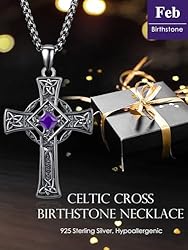 ADMETUS Black Celtic Cross Necklace Sterling Silver